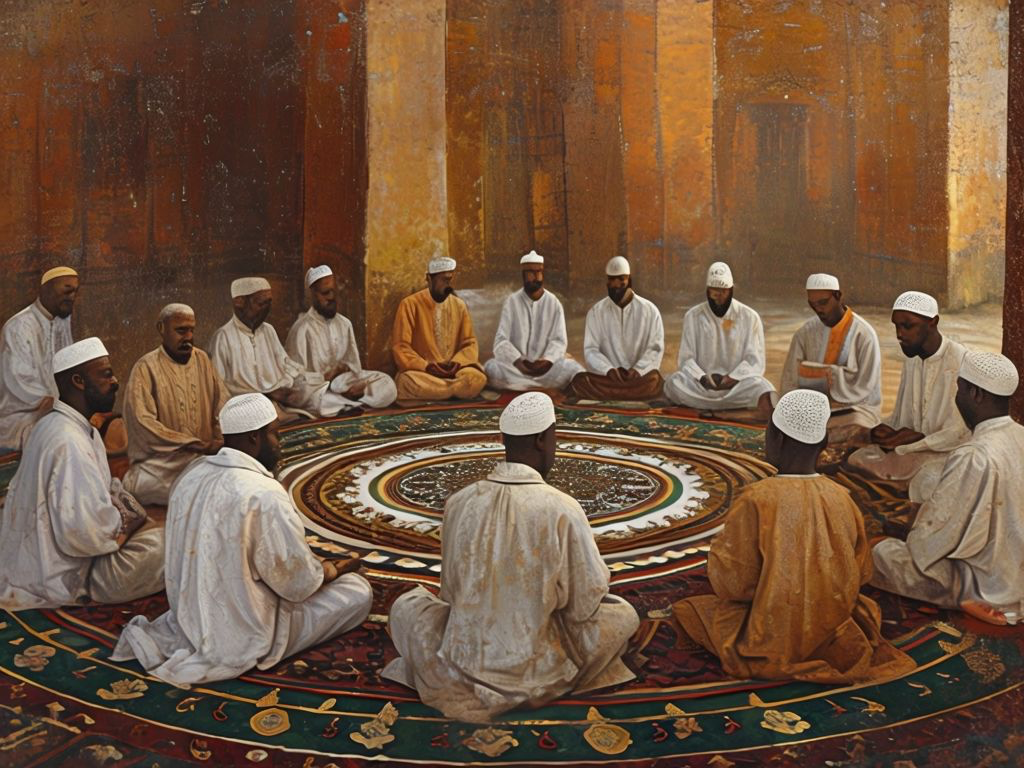 Images of Dhikr Circle to denote Sufism in West Africa